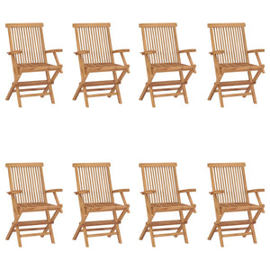 Sedie da Giardino Pieghevoli 8 pz in Legno Massello di Teak cod mxl 39043