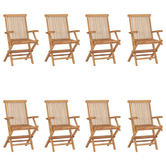 Sedie da Giardino Pieghevoli 8 pz in Legno Massello di Teak cod mxl 39043