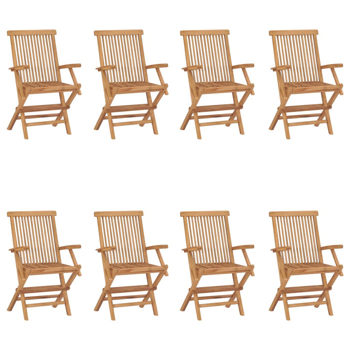 Sedie da Giardino Pieghevoli 8 pz in Legno Massello di Teak cod mxl 39043