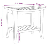 Panca da Doccia 50x35x45 cm in Legno Massello di Teak cod mxl 58931