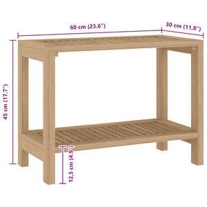 Tavolino da Bagno 60x30x45 cm in Legno Massello di Teak 340752