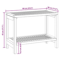 Tavolino da Bagno 60x30x45 cm in Legno Massello di Teak 340752