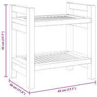 Tavolino da Bagno 45x30x45 cm in Legno Massello di Teak 340753