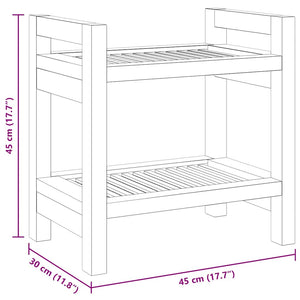 Tavolino da Bagno 45x30x45 cm in Legno Massello di Teak 340753