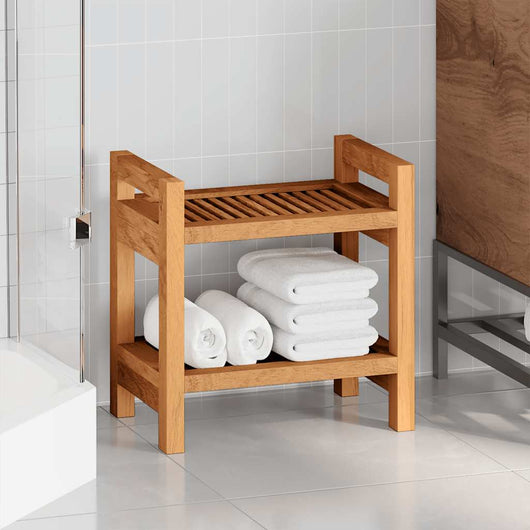 Tavolino da Bagno 45x30x45 cm in Legno Massello di Teak 340753