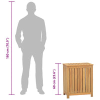 Cesto del Bucato 50x35x60 cm in Legno Massello di Teak 340759