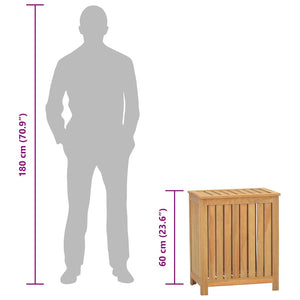 Cesto del Bucato 50x35x60 cm in Legno Massello di Teak 340759