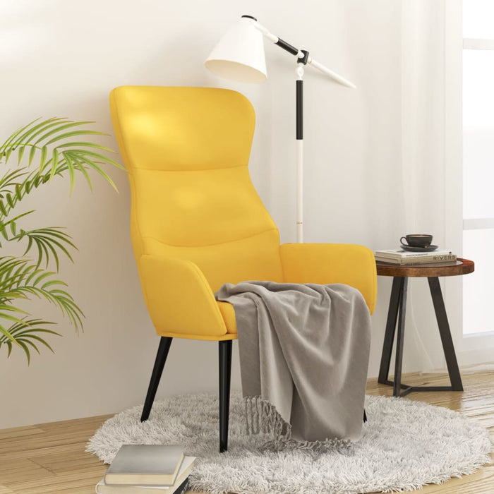 Sedia Relax Giallo Senape in Tessuto 341078