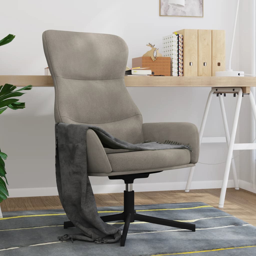 Sedia Relax Grigio Chiaro in Velluto 341108