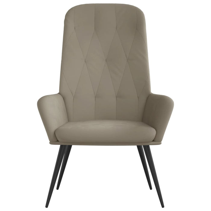 Sedia Relax Grigio Chiaro in Velluto 341194