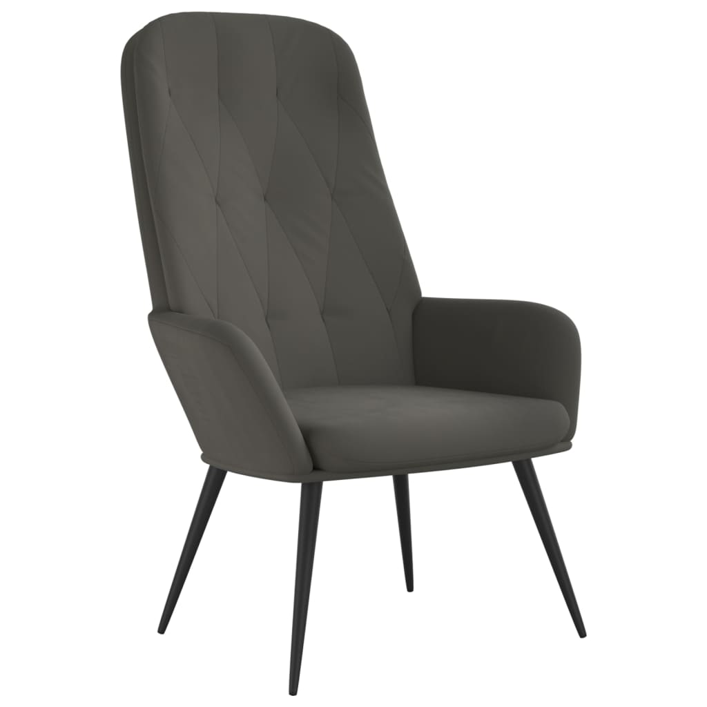 Sedia Relax Grigio Scuro in Velluto 341195