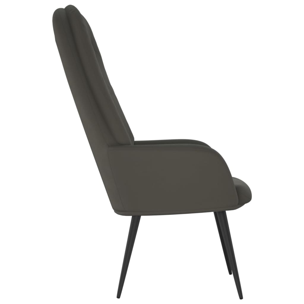 Sedia Relax Grigio Scuro in Velluto 341195