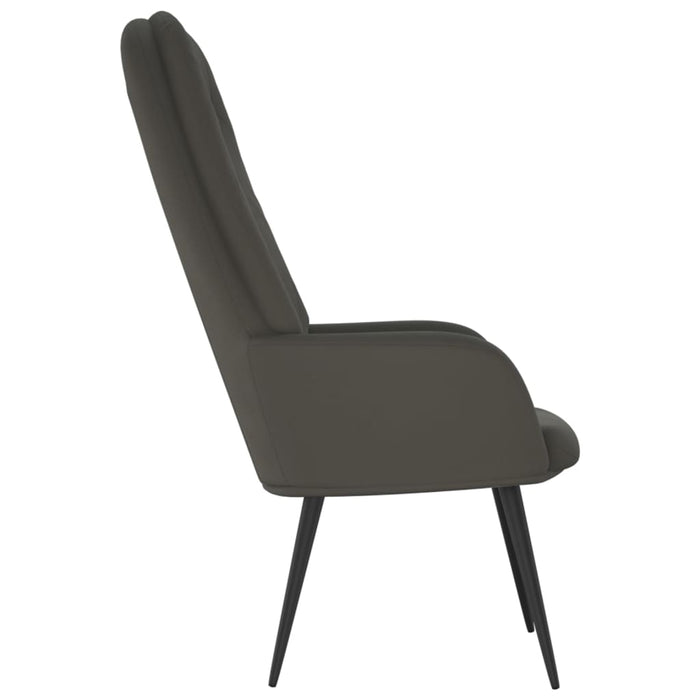 Sedia Relax Grigio Scuro in Velluto 341195