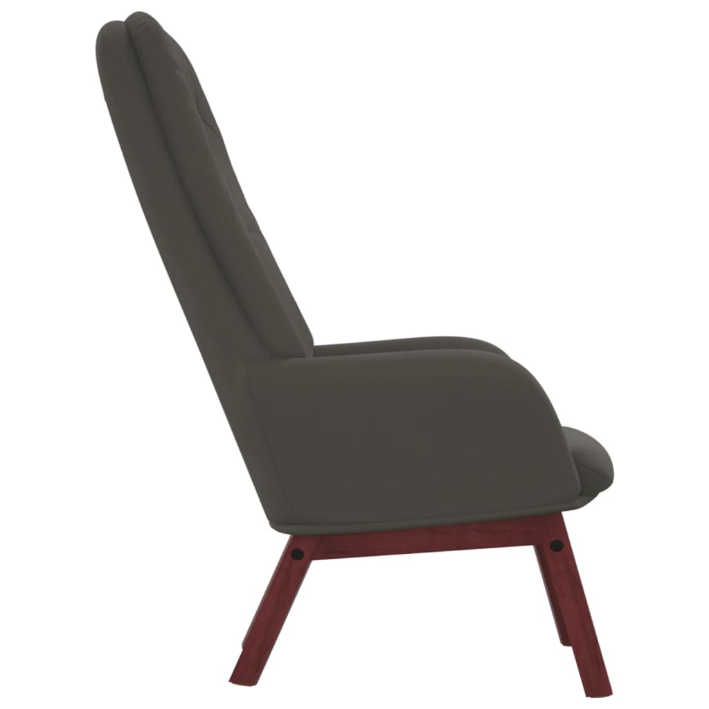 Sedia Relax Grigio Scuro in Velluto 341219