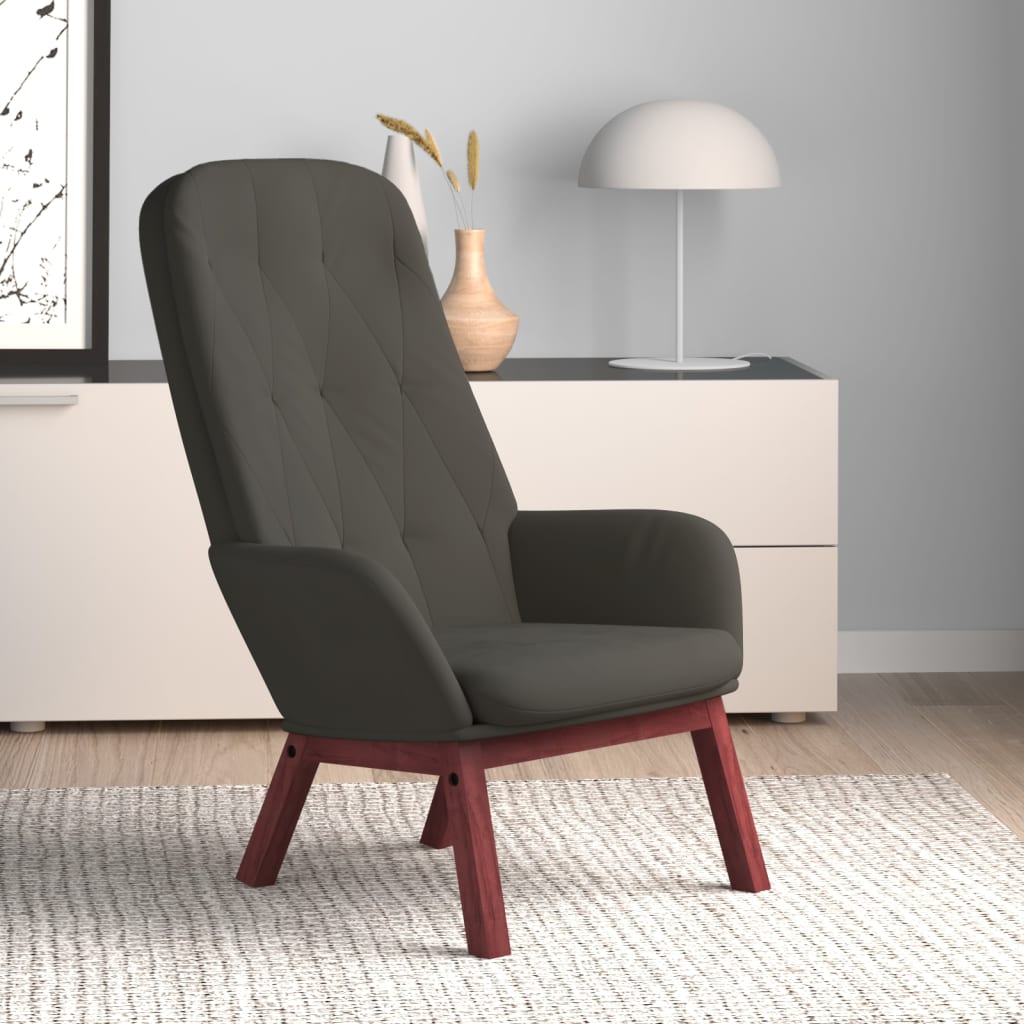 Sedia Relax Grigio Scuro in Velluto 341219