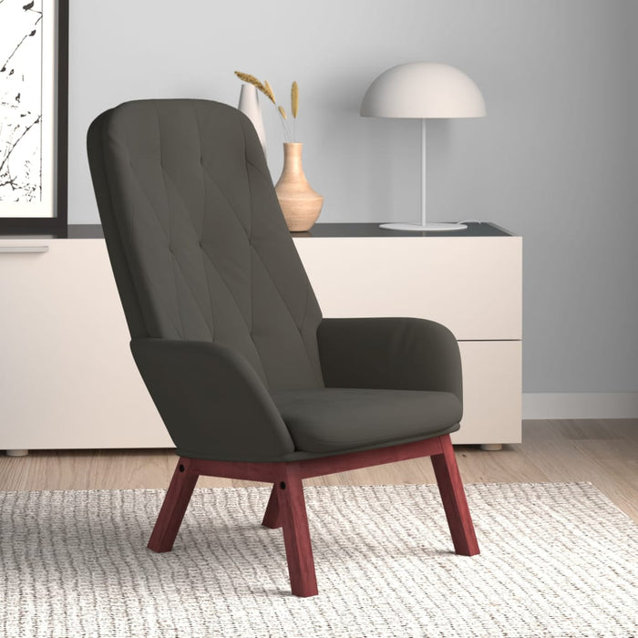 Sedia Relax Grigio Scuro in Velluto 341219