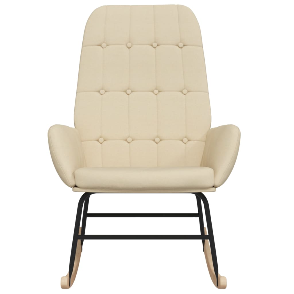 Sedia a Dondolo Crema in Tessuto 341255