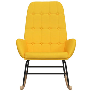 Sedia a Dondolo Giallo Senape in Tessuto 341260