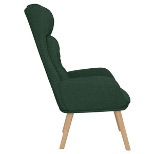 Sedia Rilassante Verde Scuro in Tessuto 341295