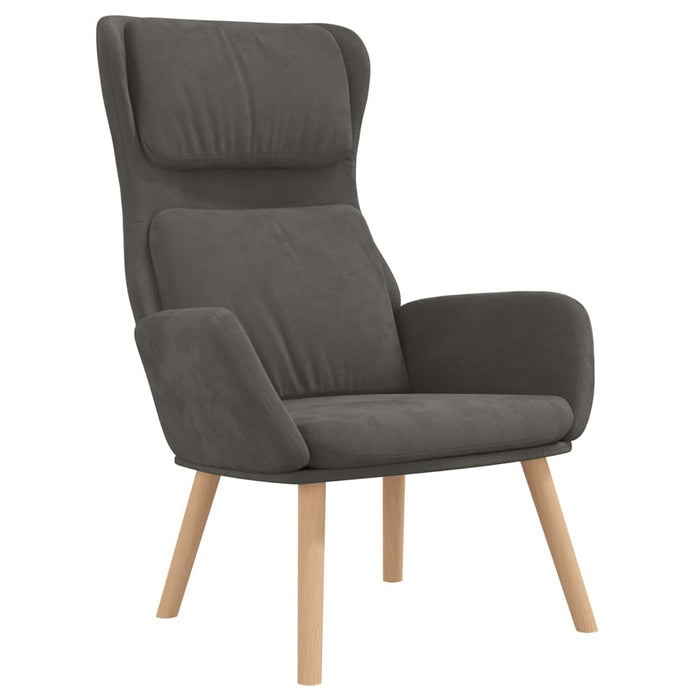 Sedia Relax Grigio Scuro in Velluto 341352