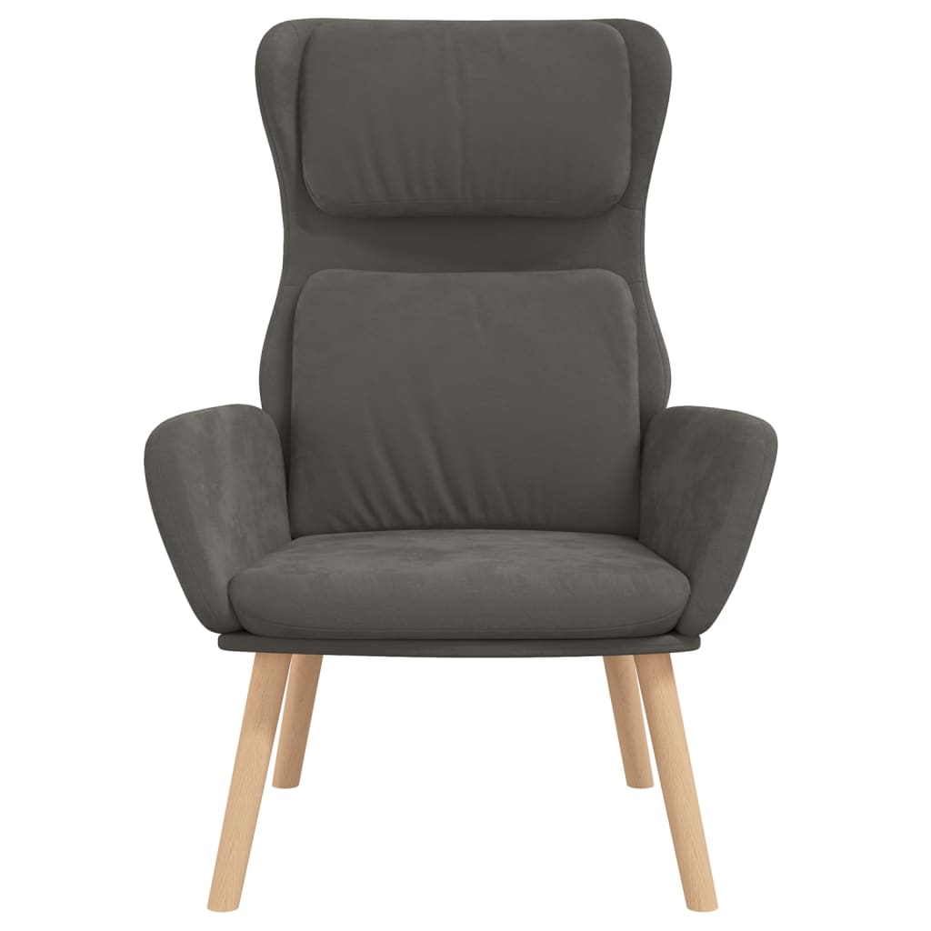 Sedia Relax Grigio Scuro in Velluto 341352