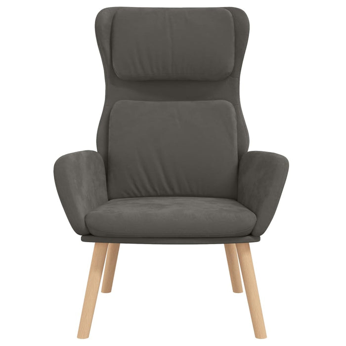 Sedia Relax Grigio Scuro in Velluto 341352