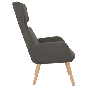 Sedia Relax Grigio Scuro in Velluto 341352