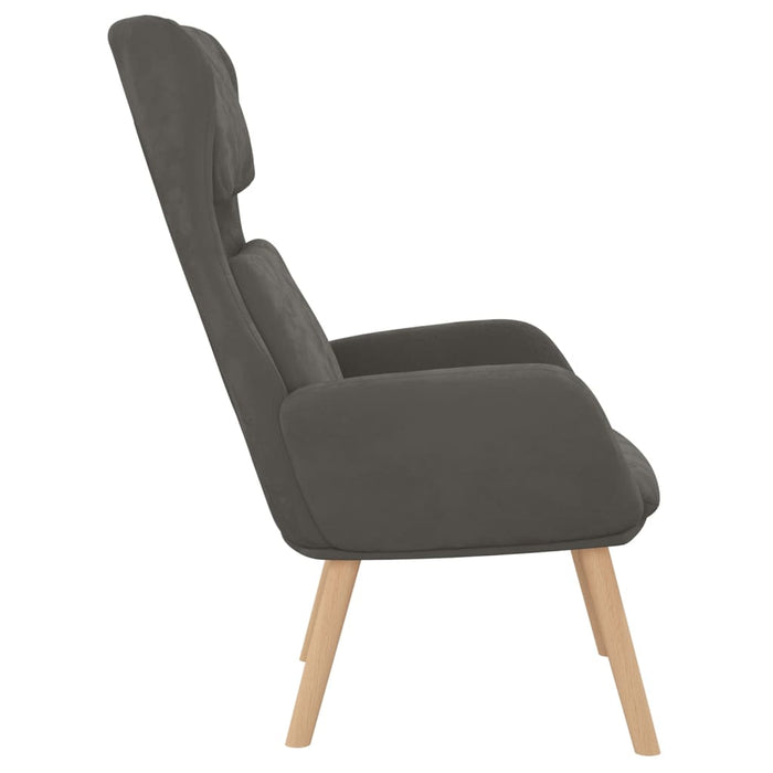 Sedia Relax Grigio Scuro in Velluto 341352