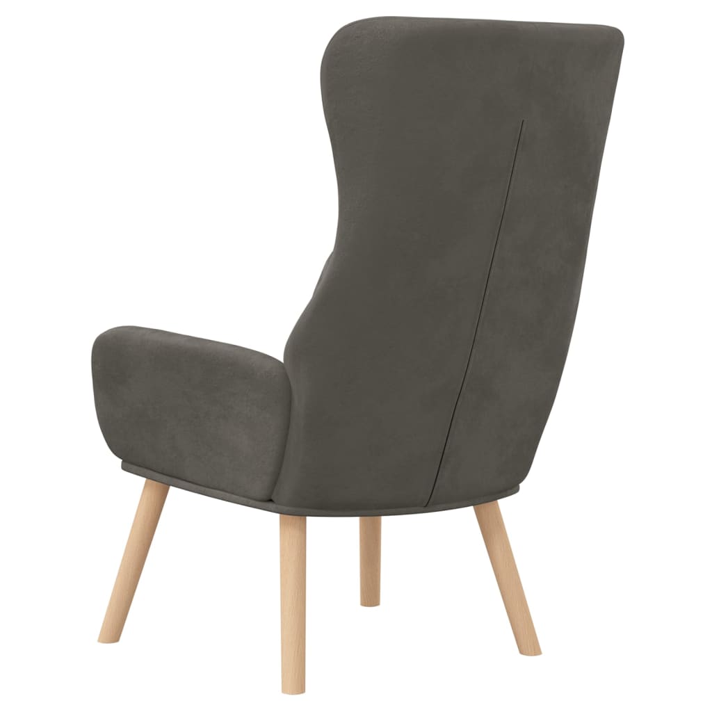 Sedia Relax Grigio Scuro in Velluto 341352