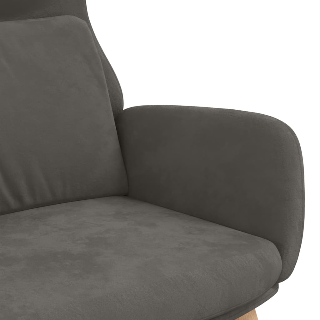 Sedia Relax Grigio Scuro in Velluto 341352