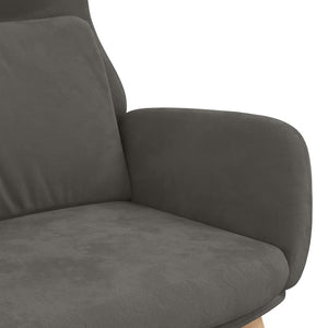 Sedia Relax Grigio Scuro in Velluto 341352