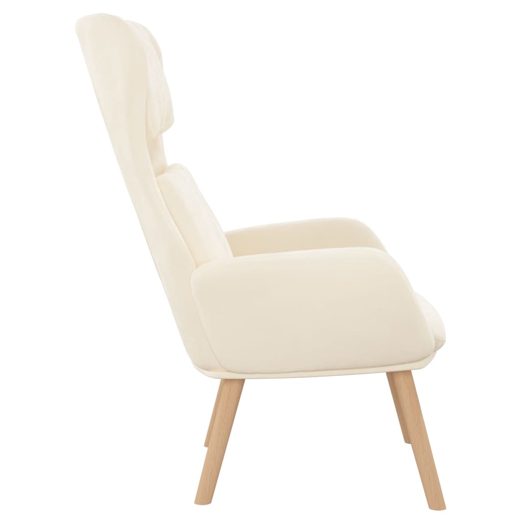 Sedia Relax Bianco Crema Velluto 341360
