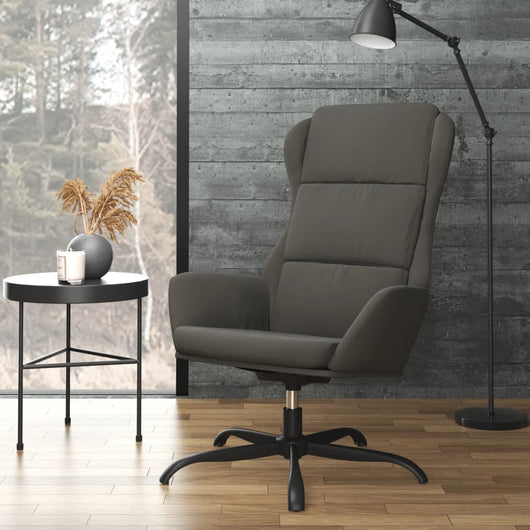 Poltrona Reclinabile Grigio Scuro in Similpelle Scamosciata 341421