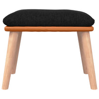 Poggiapiedi Nero 45x29,5x35 cm in Tessuto e Similpelle 341452