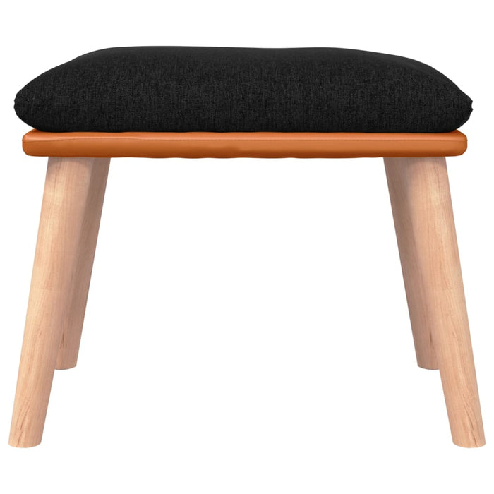 Poggiapiedi Nero 45x29,5x35 cm in Tessuto e Similpelle 341452