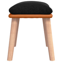 Poggiapiedi Nero 45x29,5x39 cm in Tessuto e Similpelle cod mxl 73410