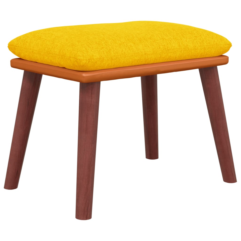 Poggiapiedi Giallo Senape 45x29,5x35 cm in Tessuto e Similpelle 341486