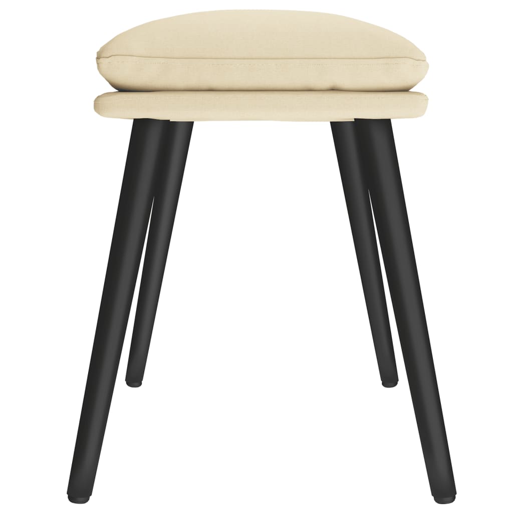 Poggiapiedi Crema 45x29,5x35 cm in Tessuto 341495