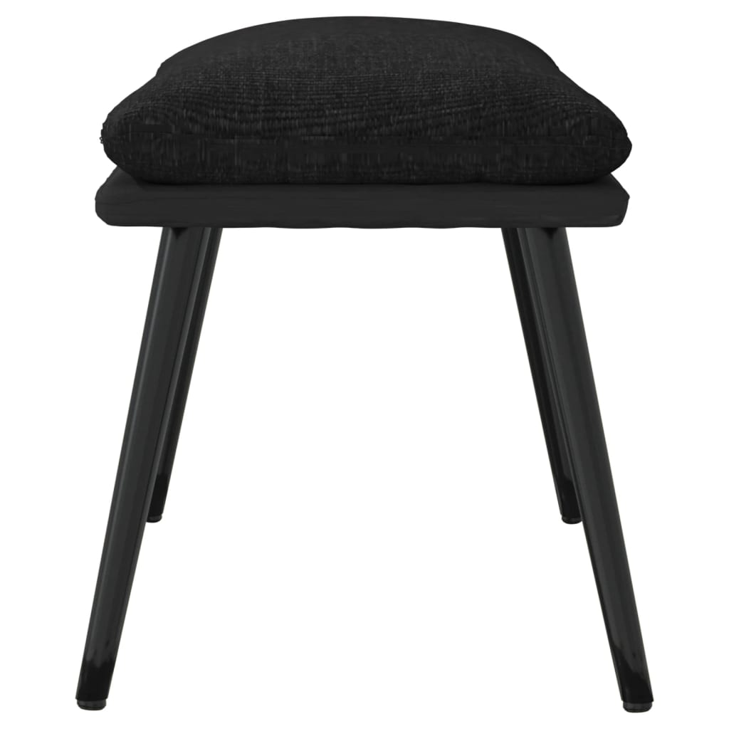 Poggiapiedi Nero 45x29,5x35 cm in Tessuto e Similpelle 341521