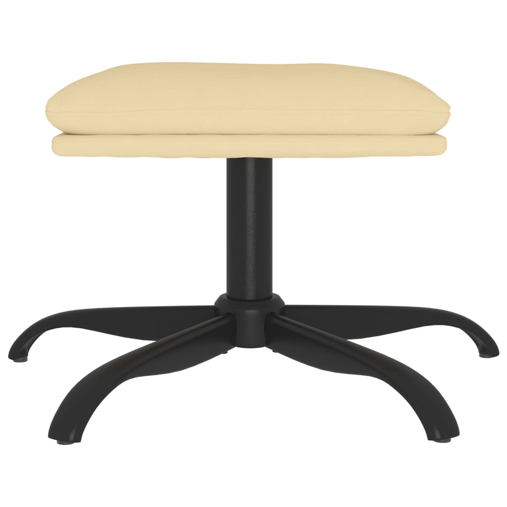 Poggiapiedi Bianco Crema 60x60x39 cm in Velluto cod mxl 57374