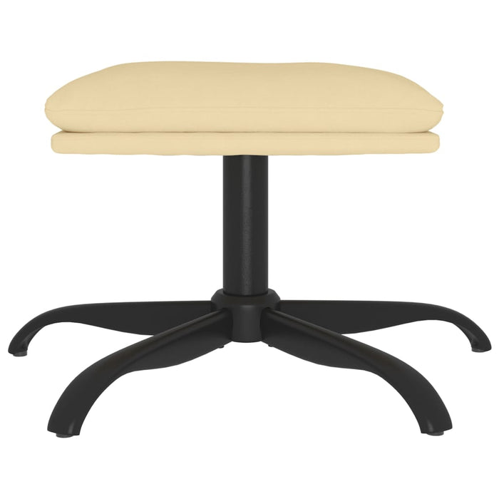 Poggiapiedi Bianco Crema 60x60x39 cm in Velluto cod mxl 57374