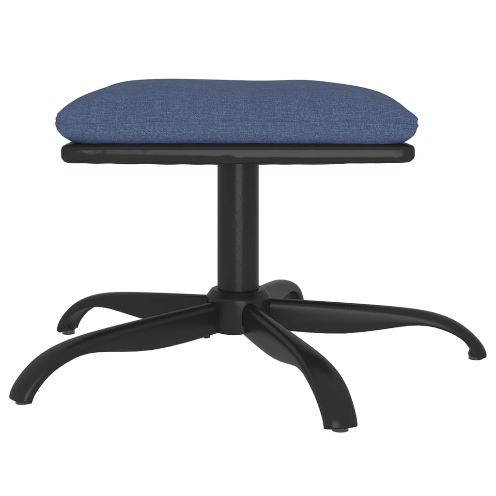 Poggiapiedi Blu 60x60x39 cm in Tessuto e Similpelle cod mxl 57921