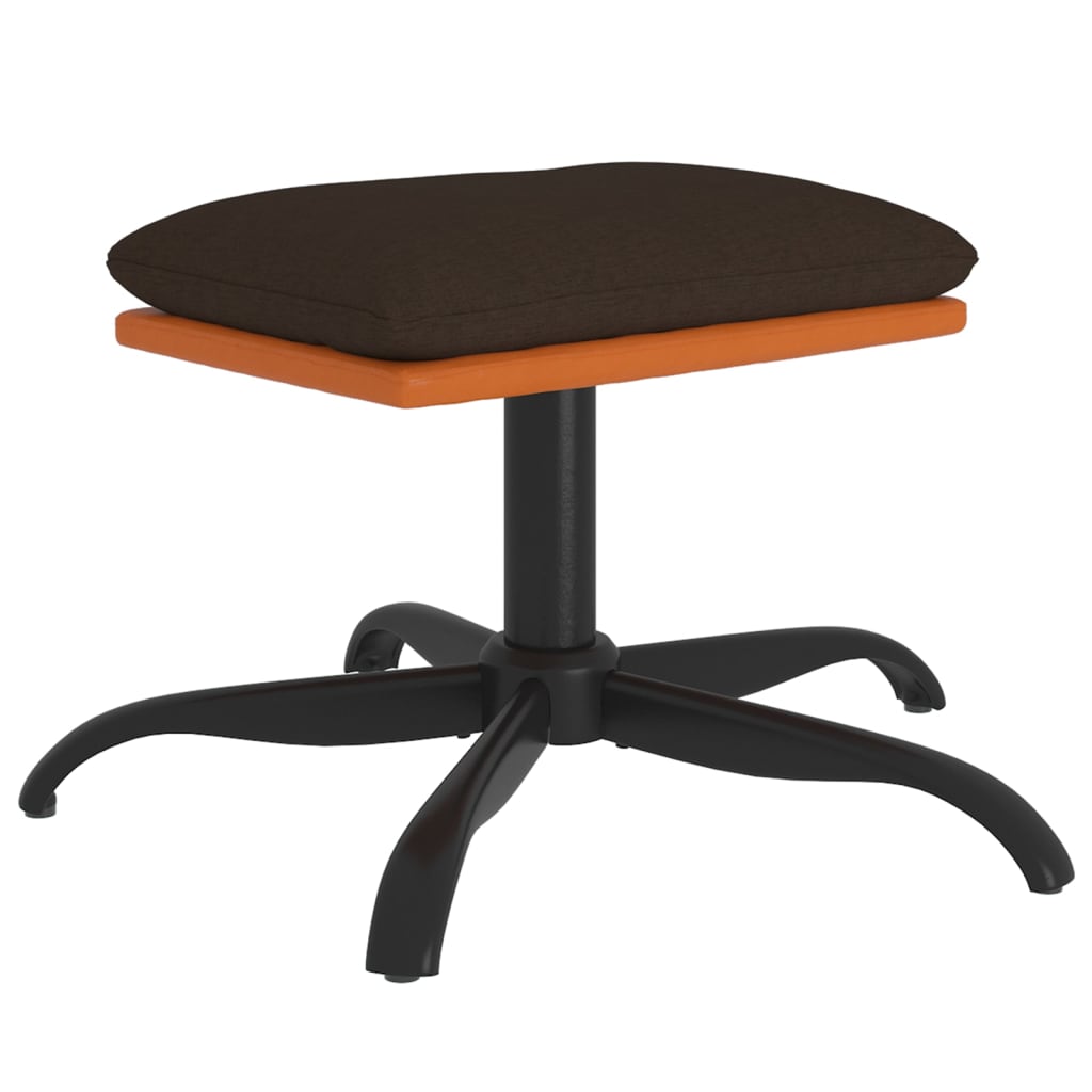 Poggiapiedi Marrone 60x60x39 cm in Tessuto e Similpelle cod mxl 57378