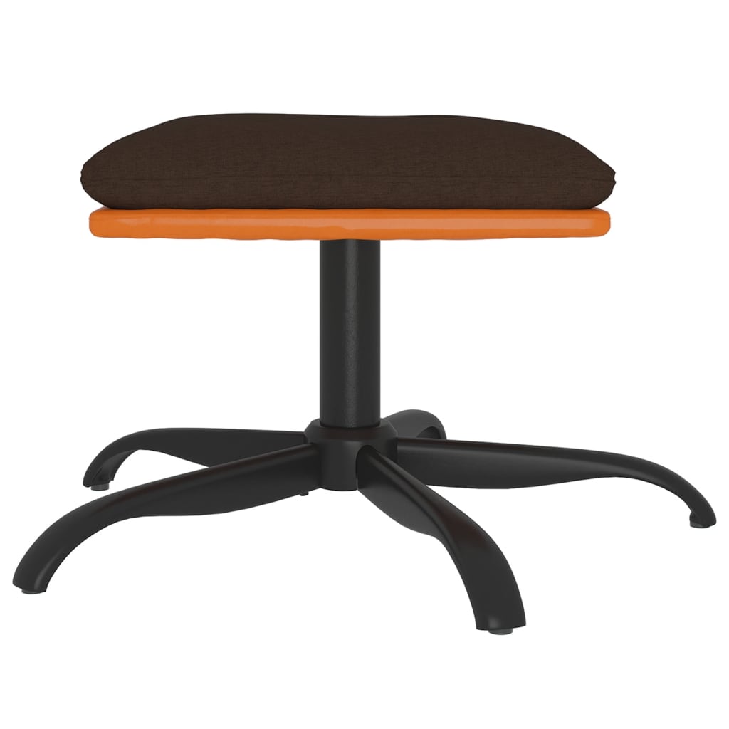 Poggiapiedi Marrone 60x60x39 cm in Tessuto e Similpelle cod mxl 57378