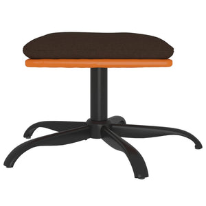 Poggiapiedi Marrone 60x60x39 cm in Tessuto e Similpelle cod mxl 57378