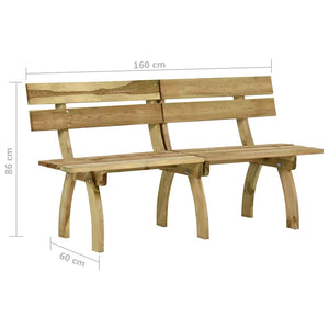 Panchina da Giardino 160 cm in Legno di Pino Impregnato 318401