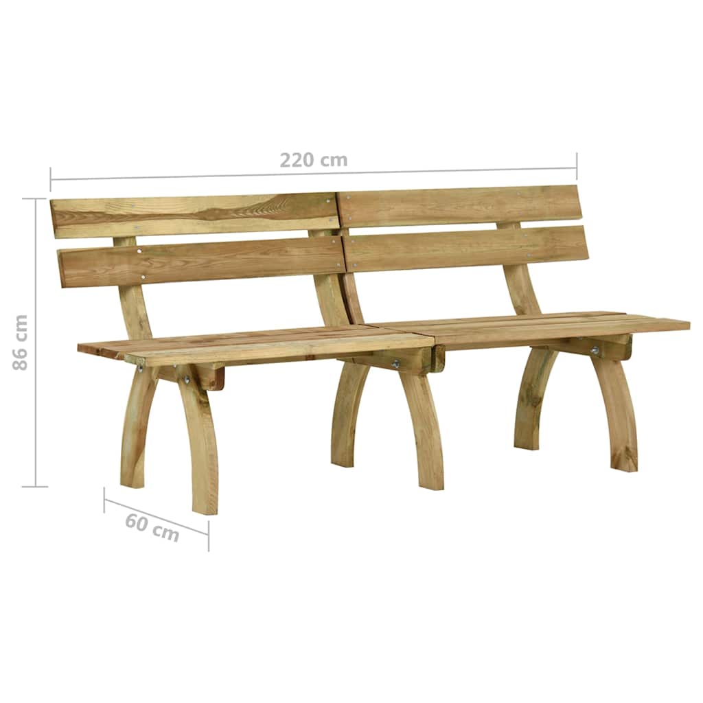 Panca da Giardino 220 cm in Legno di Pino Impregnato 318402