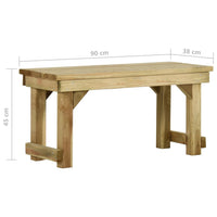 Panca da Giardino 90 cm in Legno di Pino Impregnato 318410