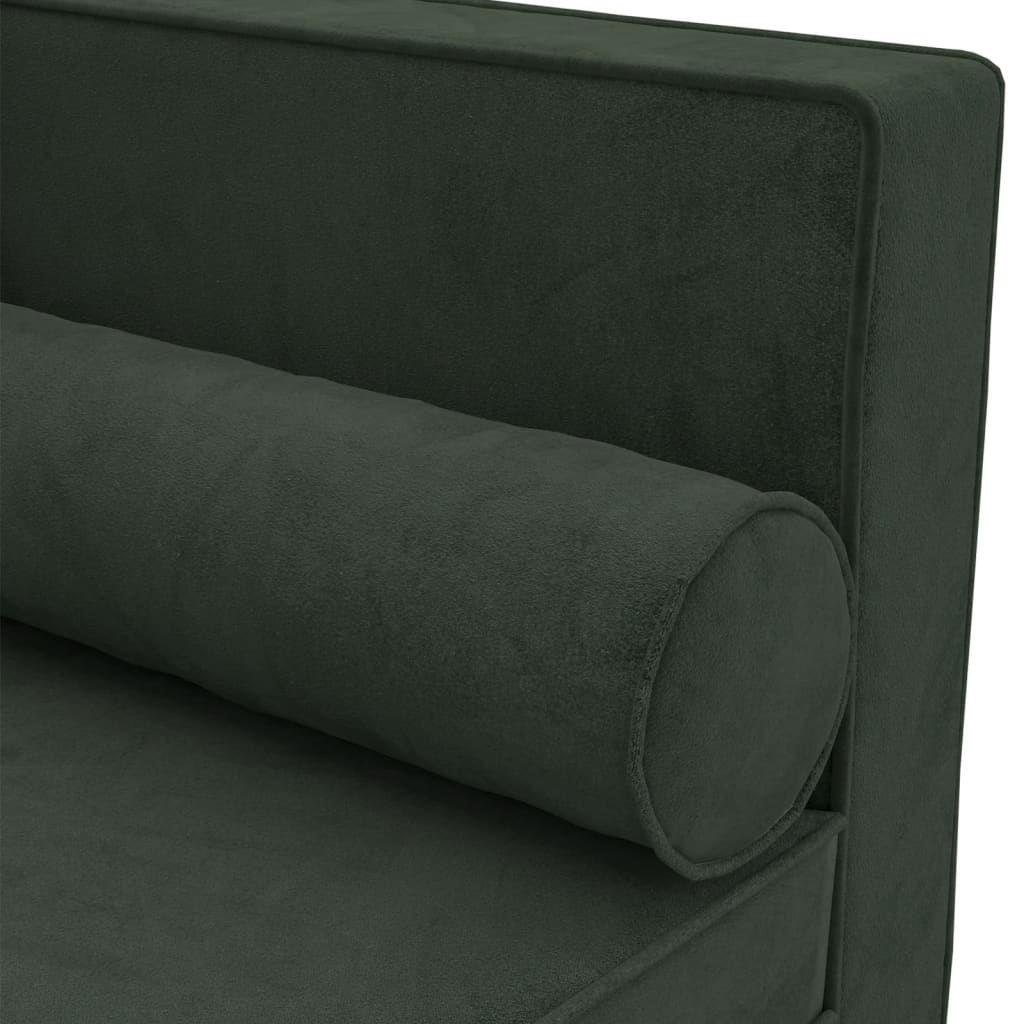 Divano Letto a 2 Posti Verde Scuro in Velluto cod mxl 31556