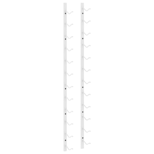 Portavini da Parete per 12 Bottiglie Bianco in Ferro 340879